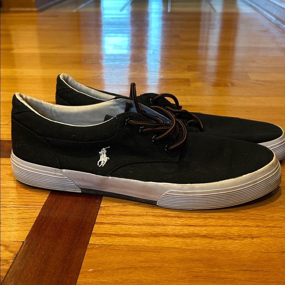 Polo by Ralph Lauren Men's Black Canvas Sneakers Sz 10